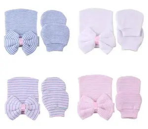 4-Set of Enchanting Baby Girl Hats and Mittens - Cozy Comfort with Style for Winter Adventures