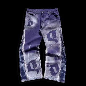 "Lilac Purp" Wide-Leg Flared Jeans