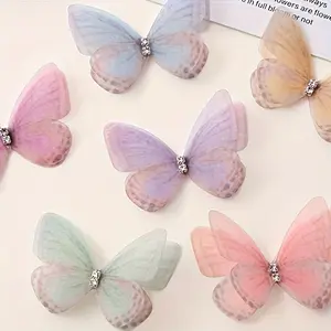 Butterfly Party Decorations - 100pcs Soft Pastel 3D Fabric Simulated Butterflies for DIY Crafts, Nail Art & Photography Props - Canvas Material