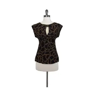 Trina Turk - Black & Brown Silk Blouse Sz P
