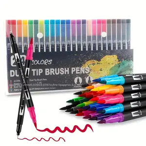 Double-ended 24-color watercolor marker set - vibrant colors, perfect for drawing, sketching, and crafts, the ideal gift |