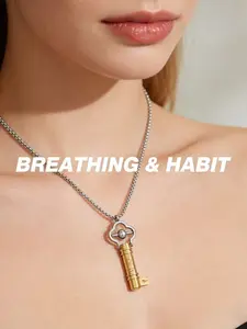 Heart Key 528hz Stress Relief Necklace, 417hz Meditation Breath Whistle, Emotion Release Tool, Perfect for Relaxation and Well-Being
