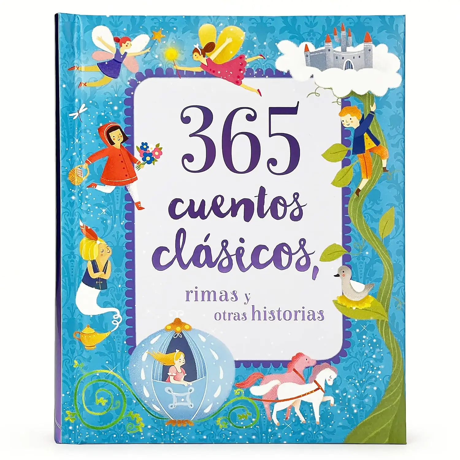 Kindergarten Books - Spanish Padded Hard Cover Kids Book, Cottage Door Press, 365 Classic Stories and Rhymes, Bilingual Fairy Tales, 384 Pages with Gorgeous Illustrations, Kindergarten Gift Idea, Beautifully Written Tales