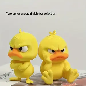 1Pcs Funny Angry Duck Decor, Cute Yellow Duck Figurine for Home Office Car Desk Decor, Funny Gift for Christmas Halloween Thanksgiving