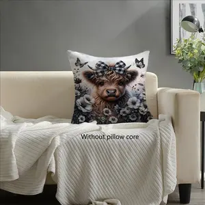 Highland Cow Animal Design Pillow, Durable and Stylish Animal Pattern Pillow, Perfect Gift for Living Room, Office, Sofa, Bedroom, Home Textile