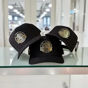 Custom Hats Black SnapBack México Caps for Men with Gold Embroidery and Adjustable Back