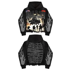 2025 new VALLEY full print hooded sweatshirt aesthetic couple hip-hop gothic streetwear hoodie