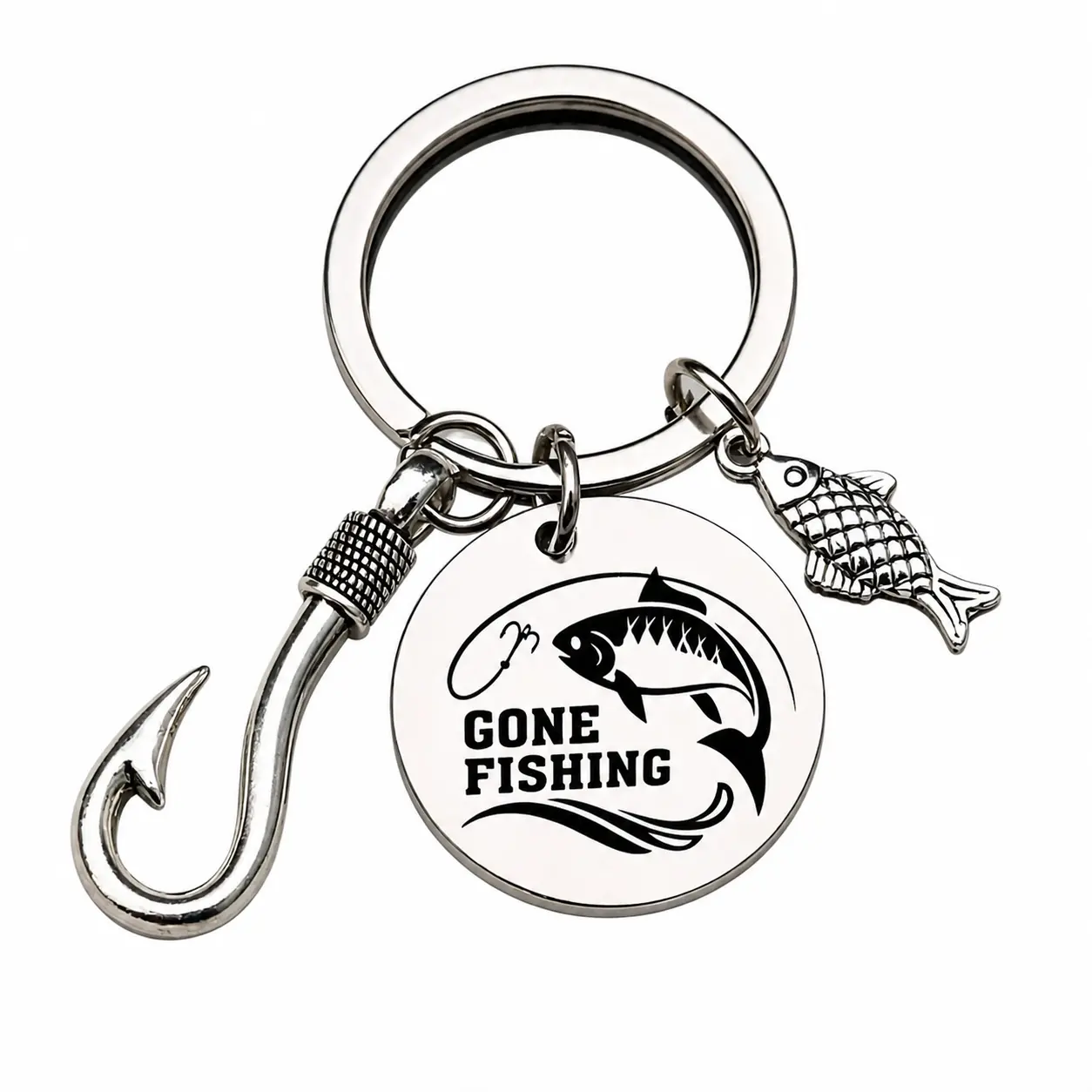 Fish Hook Keychain Perfect for Fishing Enthusiasts, Ideal Gift for Father's Day