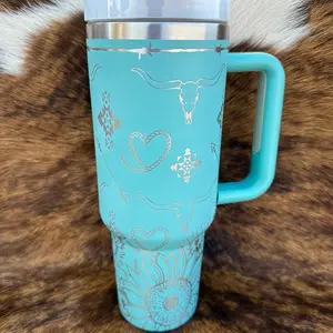 Western Sunflower Laser Engraved Tumbler - Perfect for your Drink - Bottle, Drinkware