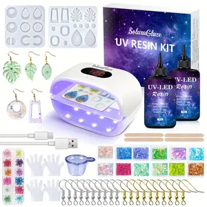 Jewelry Making Kit - High Transparency Resin with Upgraded UV Light, Resin Accessories for Keychains and Jewelry, Ideal Christmas and Halloween Gift