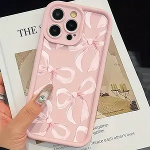 Phone Cases: 1pc of Pretty Girl Light Pink Bow Pattern TPU Protective Phone Case, Suitable for Iphone iPhone 16 15 14 13 12 11 Pro Max, iPhone XS XR X 8 7 Plus. Ideal as a Valentine's Day or Couple's Holiday Gift for Your Girlfriend, Lover, or Family
