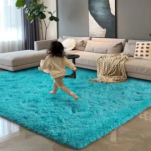 Luxury  Area Rug Modern Shag Rugs for Bedroom Living Room, Super Soft and Comfy Carpet, Cute Carpets for   Girls , 4x6  Turquoise Blue