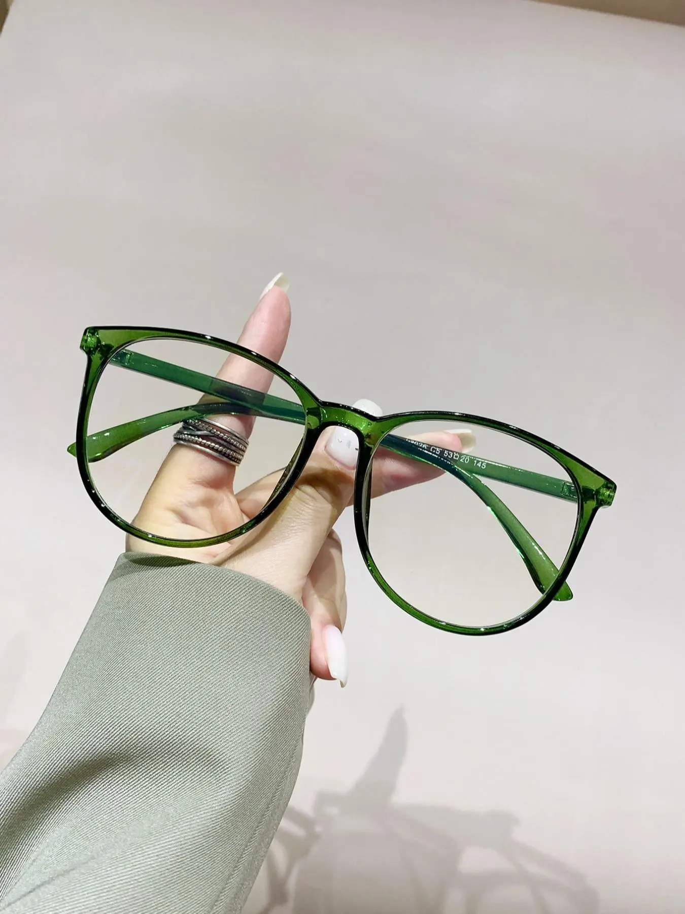 Women's Fashionable Plain Color Round Frame Eyeglasses, Cute Preppy Style Anti-blue Light Stylish Glasses for Everyday Use, Fashion Accessories for Women & Girls, Trendy Casual Eyeglasses, Stylish Trendy Eyewear, Trendy Frames