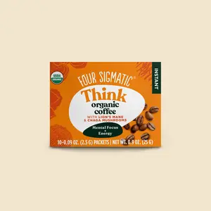 Think Organic Instant Coffee with Lion's Mane and Chaga Mushrooms, 10 Packets
