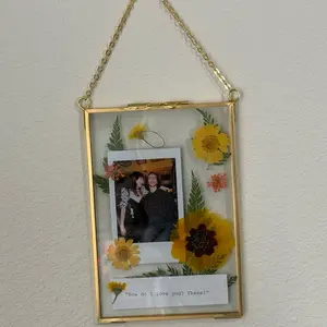 Pressed Flower Polaroid | Instant Print framed photo | Dried flower photo | Decor I Room I Floral