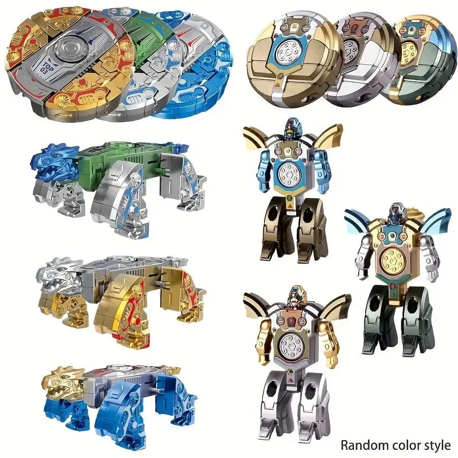 6-Pack Transformable Fidget Spinners 🌀🤖 - Rotating Spinner Sensory Toy Fidget Stress Reliever for Teens, Stress Relief Fidgets, Fidgeting, DIY Robot Mecha Chain, Back-to-School Class Reward, Black Friday Deal: Ideal Holiday Gift 🎁