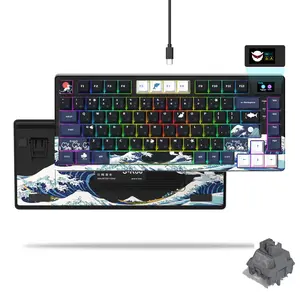 Womier S-K80 75% Keyboard with Color OLED Display Mechanical Gaming Keyboard Hot Swap Keyboard Gasket Mount RGB Custom Keyboard womier