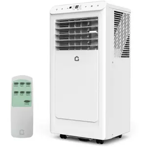 8,000 BTU Portable Air Conditioner – 3-in-1: Ultra Quiet 48dB AC, Dehumidifier & Fan – DOE Certified, Covers 350 Sq. Ft. – 24H Timer, Sleep Mode, Remote, Easy Window Kit – White