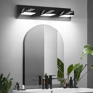 VEVOR 6-Light LED Modern Vanity Light Fixtures, 40.35-Inch, Black Finish Bathroom Wall Lighting Fixture Over Mirror, with IP44 Waterproof, for Bathroom, Living Room, Bedroom, Hallway, Cool White 6000K