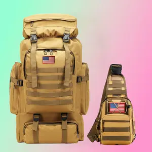 【Jumahe】Prepper Bags, 80L Big Forest Bugout Bags, 600D Oxford Fabric Go Bag, Waterproof and Breathable Travel Backpack, Spend night Biggie Handbag, Rugged and Durable Men's Camouflage Backpack Hiking Camping Hunting Fishing