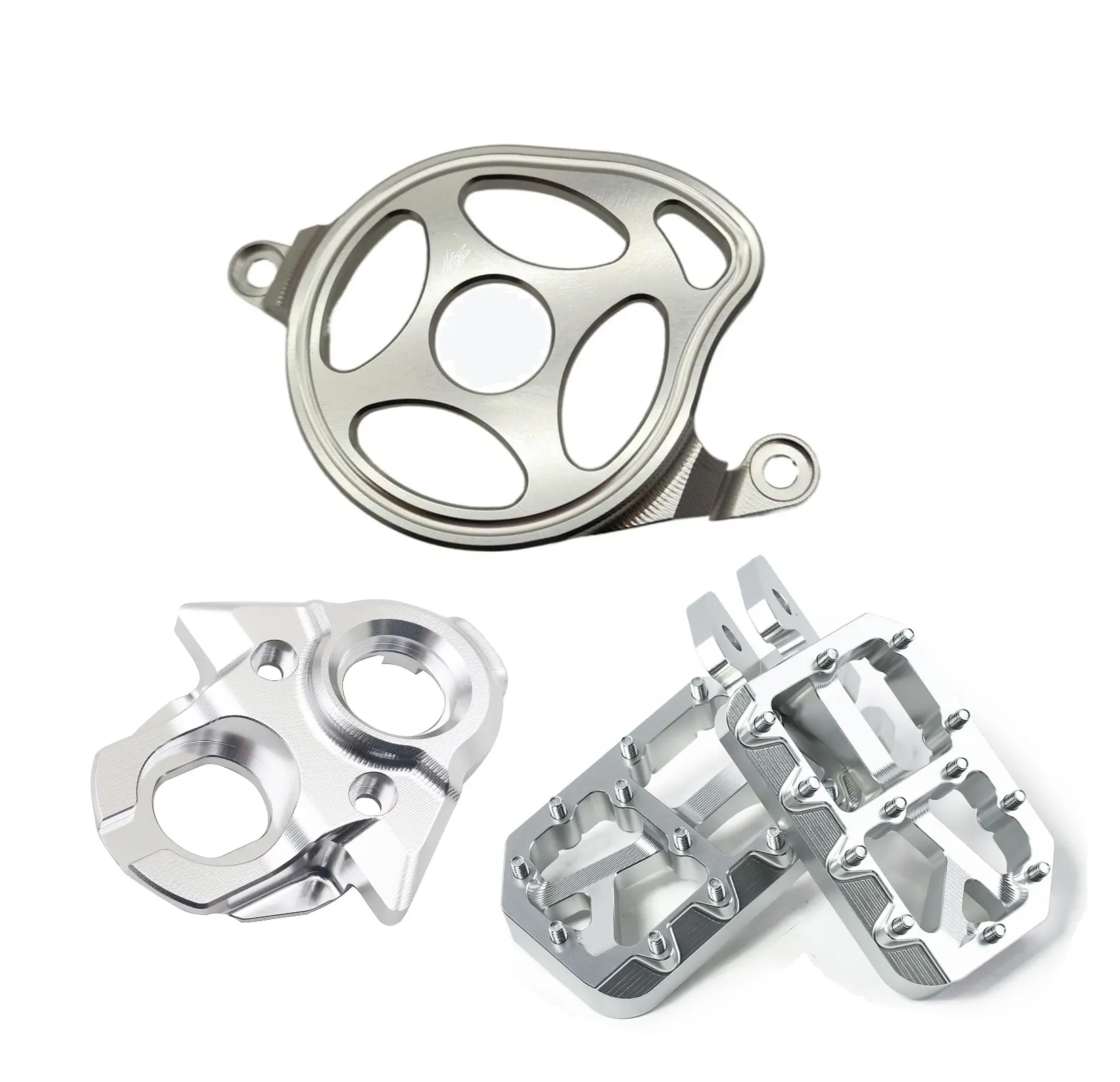 Clean Silver CNC Aluminum Alloy Foot Pegs Motor Cover Ignition Key Switch Cover for Surron Light Bee X/S, Segway X160/X260, E Bike Dirt Bike Accessories, Electric Bike for Adults Modified Parts Motorbike  Vehicle Carbon Frames Footrest Motorcycle