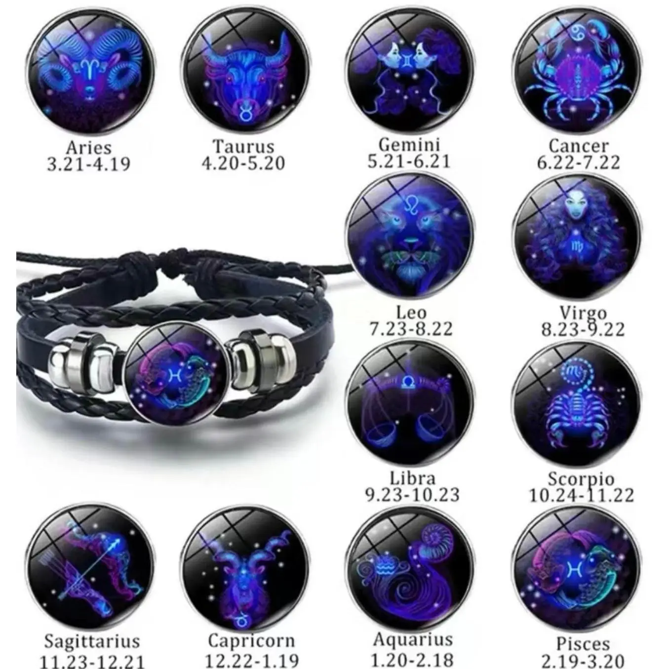 Personalized Zodiac Sign Bracelet -Manifestation- Leo Aries Taurus Gemini Cancer Virgo Libra Scorpio Sagittarius Capricorn Aquarius Pisces - Valentine’s Day gifts Couples Bracelets women trendy bracelet valentines