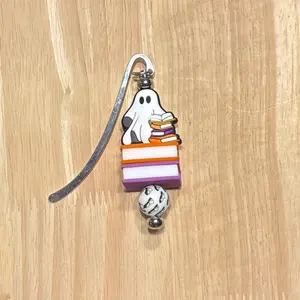 Spooky Ghost with Books Bookmark