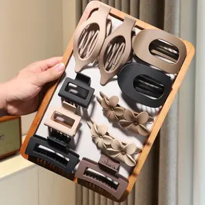 10 Piece Multicolor Hair Clip Set for Women - Assorted Styles (Duckbill, Abalone, Flower Clip) for Thick or Thin Hair, Seamless Daily Wear