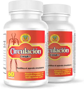 Capsulas naturales para la circulacion. Set de 2 frascos. Circulacion Complex, Combaten Varices, calambres, hinchazon de pies y manos, ayudan a bajar el colesterol, mejora la presion arterial,