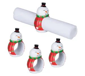 Snowman Napkin Ring Set of 4 by Valerie
