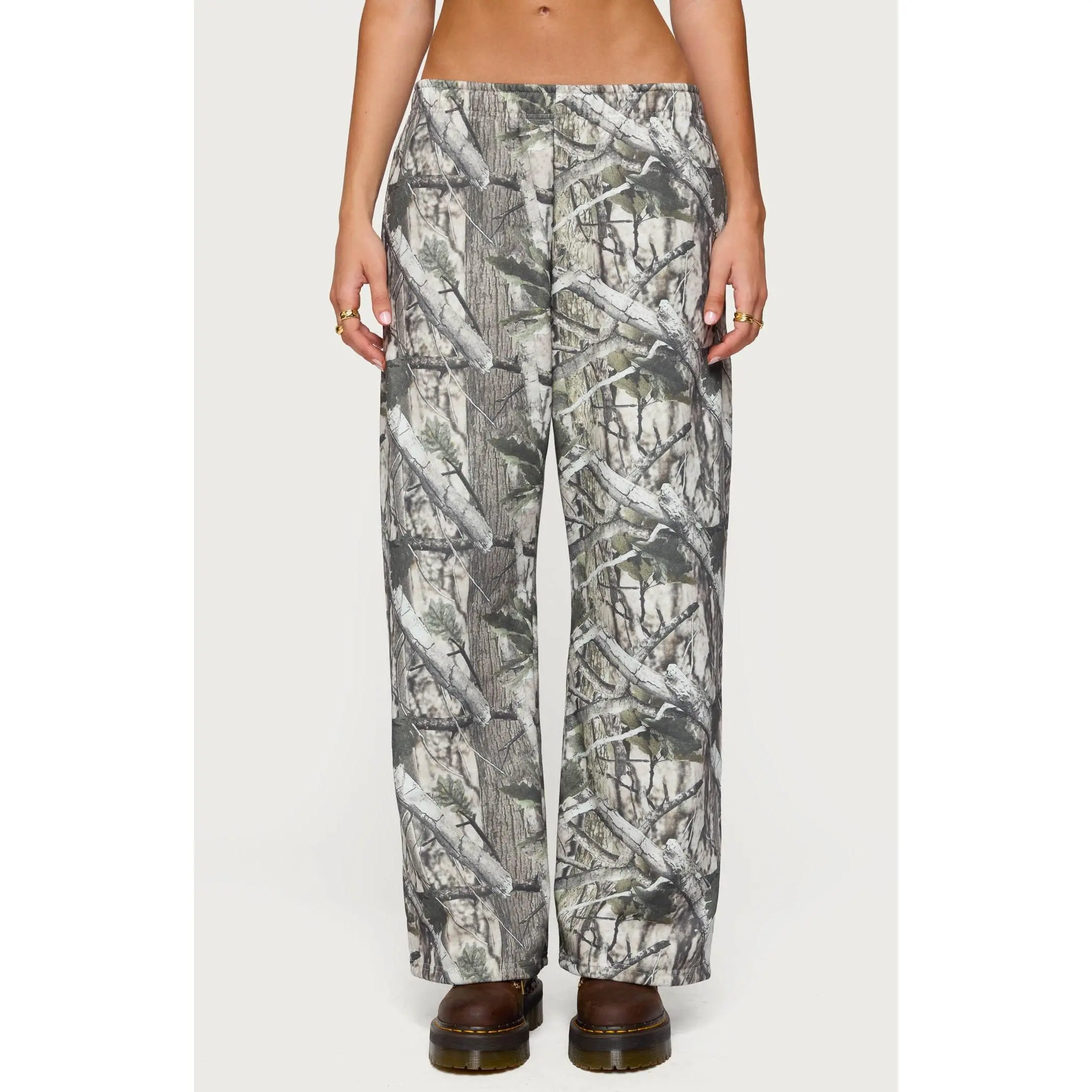 Edikted Women's Camo Straight Leg Sweatpants