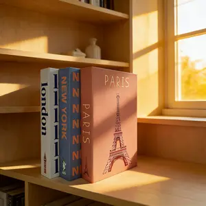 3pcs Paper Decorative Realistic Books, Stackable Desktop Fake Books, Fashion Atmosphere Decoration, Home Aesthetic Ornament, Holiday Prop, Office Home Decor