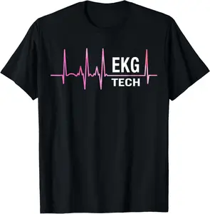 100%cotton EKG Tech Electrocardiogram ECG Technician Monitor Tech T-Shirt