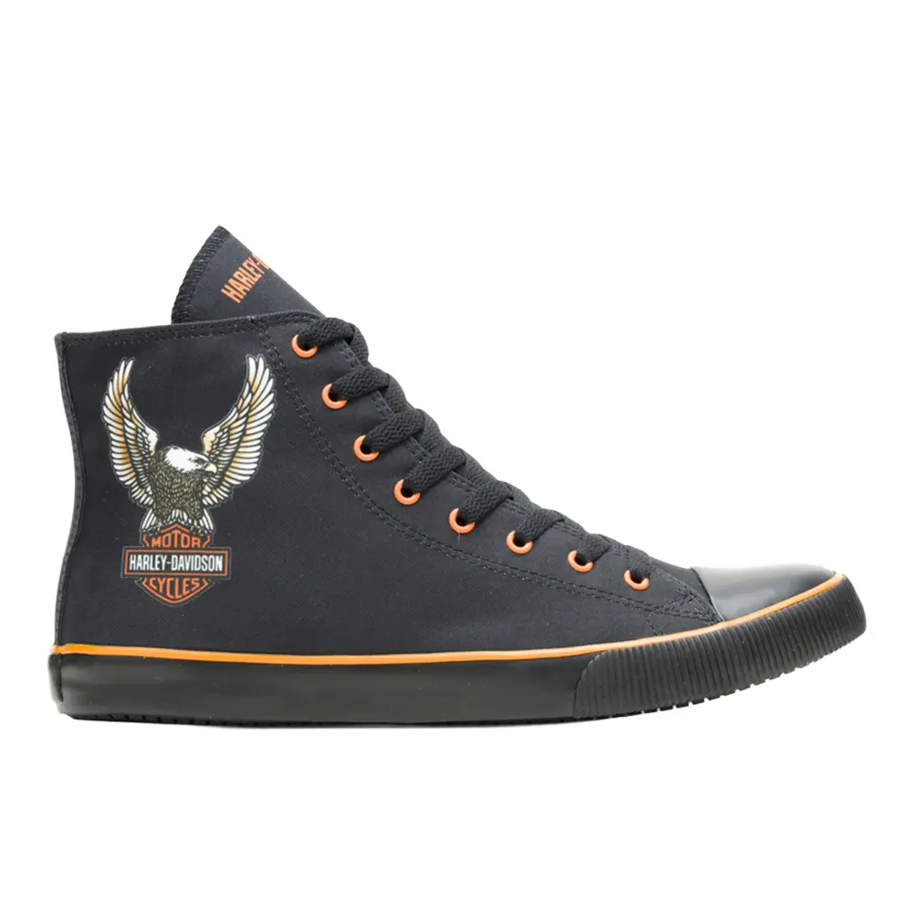 Harley-Davidson Footwear Mens Nathan Eagle Lace Up Sneakers Shoes Casual - Black