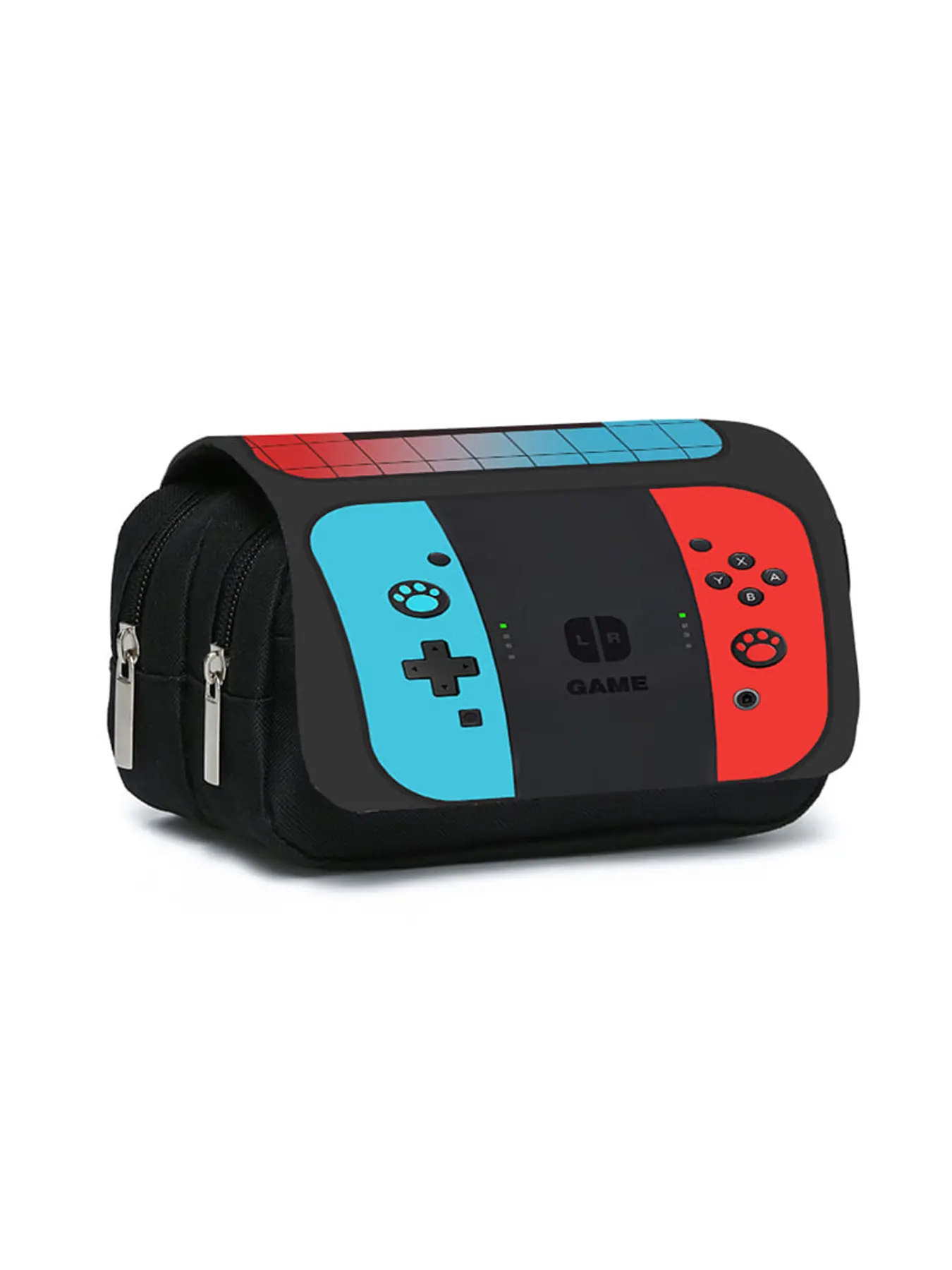 Gamepad pattern printed double-layer flip pen bag