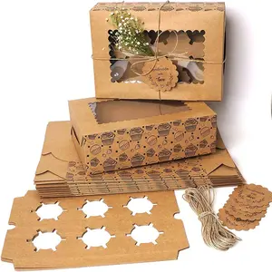 Kraft Cupcake Box For 6, Pack of 10/20