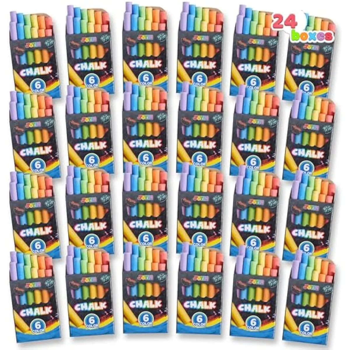 288 Counts Mini Chalk Set for Kids, Non-Toxic Chalks for Boys Girls 3+, School Supplies for Teachers, Goody Bag Fillers, Small Packs Sidewalk Chalk Party Favors (24 Boxes)