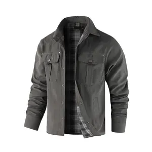 Mens Shirt Jacket Casual Button Up Shirts Long Sleeve Lightweight Shacket with Flap Pockets