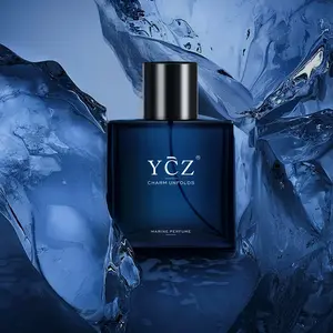 YCZ Midnight Gentleman Eau de Parfum 50ml - Lasting Oriental Woody Scent with Vanilla Orchid & Sandalwood Notes for Enhanced Confidence & Charm - Aromatic Marine Perfume Spray for Men - Fragrances Blue