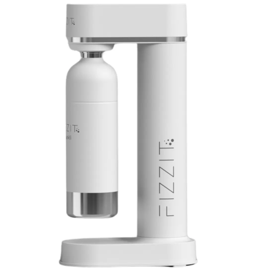 FIZZIT SPARKLI-W Fizzit Sprkl Carbonated Water Soda Maker with Stainless Steel Bottle Included White