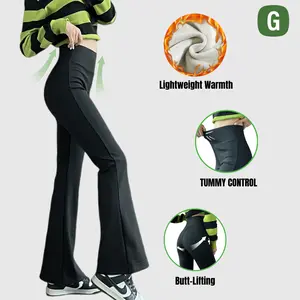 GENUWII Women's Fleece Lined High-Waisted Yoga Pants - Lightweight Warm Base, Full-Length Workout Yoga Leggings with Tummy Control & Hip-Lifting Technology Warm Style Fashionable Cozy Womenswear for Casual Winter Wear