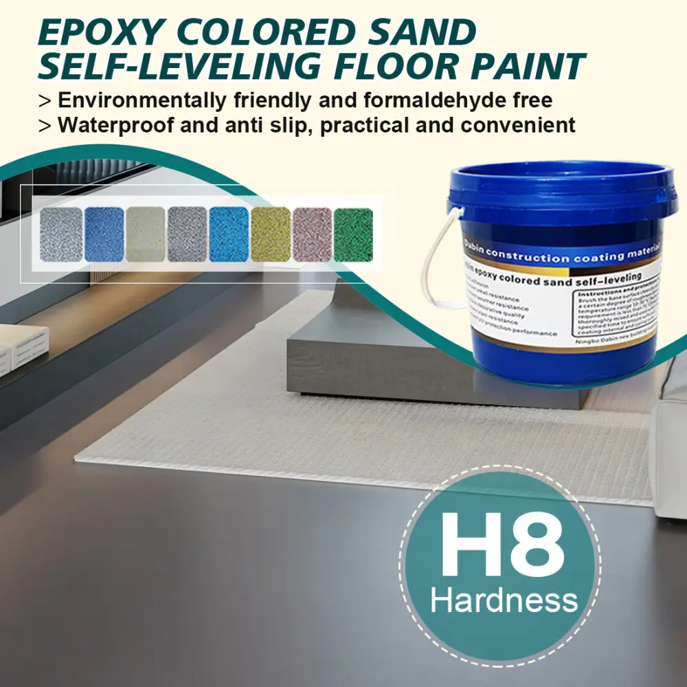 High Adhesion Epoxy Sand Floor Paint - Bathroom Paint with Gloves & Scraper Kit, 8 Trendy Colors, 26-70 sq.ft. Coverage, Multi-Size for Concrete/Tile Use, Automatic Leveling, Waterproof and Anti Slip, Smooth Gloss, Translucent, Sealed for 1 Year