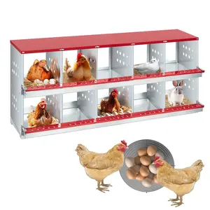 GAOMON Chicken Nesting Boxes with 10 Compartment-Wall Mount Roll Away Chicken Nest Box, Laying Eggs Boxes for Hen, Chickens and Ducks,Red