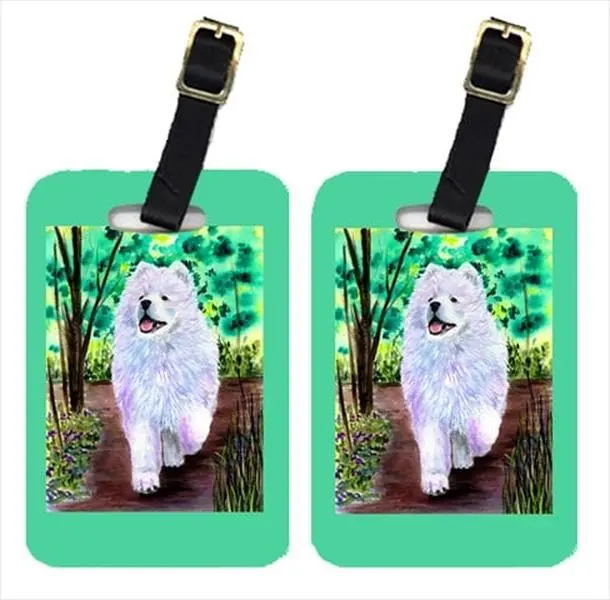 Samoyed Print 2-Sided Luggage Tags, 2-Pack Luggage Accessories for Travel Bags, Two-Sided Tags
