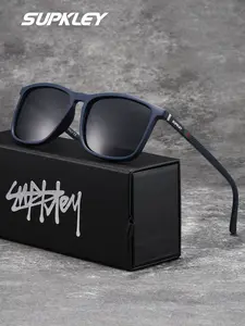 SUPKLEY  Men's Lightweight Sunglasses, PC Frame, Comfortable and Anti-Slip, Rectangular Polarized Lenses, Casual Style, Perfect Gift for Friends and Family