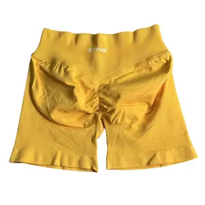 Dfyne Impact Shorts with Logo Low Waist Seamless Yoga Shorts Scrunch Bum Gym Shorts Workout Biker Short Stretch Fitness Clothing