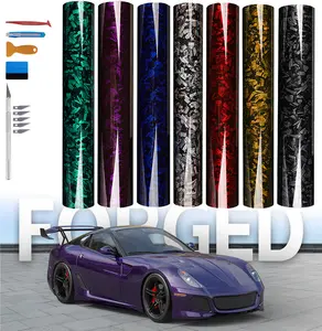 12''x 60''  Forged Carbon Fiber Vinyl Wrap With 5PCS Tool Kits, High Gloss Car Wrap Vinyl Roll, DIY Decal Auto Vehicle Film Sheet with Air Release Technology Self Adhesive 1ft x 5ft