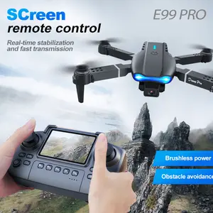E99 Upgraded Drone with Screen Remote Control, Optical Flow Positioning FPV RC Quadcopter with Obstacle Avoidance, Toy Gift for Beginners Adults