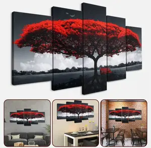 5Pcs Canvas Print Paintings Landscape Pictures Wall Art Modern Living Room Decor Artistic Decoration