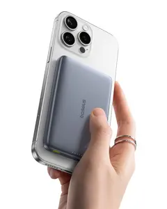 Baseus Picogo Magsafe Portable Charger, 0.5" Ultra Slim Qi2 Certified 15W Wireless Power Bank, 10000mAh 27W Fast Charging Magnetic Battery Pack with USB-C Cable for iPhone 16/15/14/13/12 Series Only